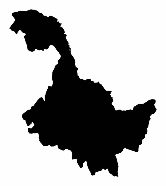 Carte de la province du Heilongjiang silhouette isolée sur fond blanc, Chine - Vecteur, image