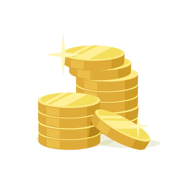 Vector flat gold coins icon - Vector, Image