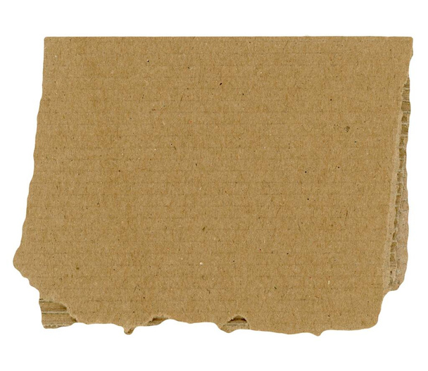 pedazo de papel de cartón marrón útil como etiqueta aislada sobre fondo blanco - Foto, imagen