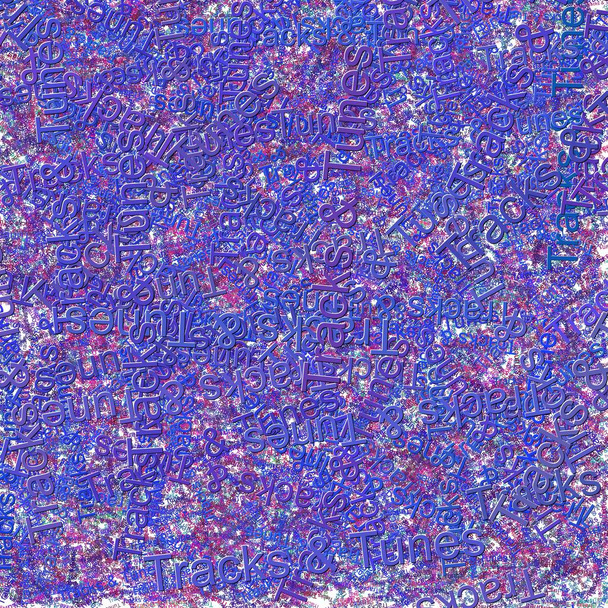 Palavras Confetti Faixas Tunes brilhante roxo HeartPersian Azul - Foto, Imagem