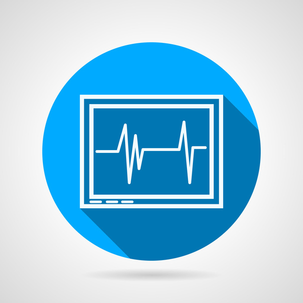 Round flat vector icon for cardiogram - Vector, afbeelding