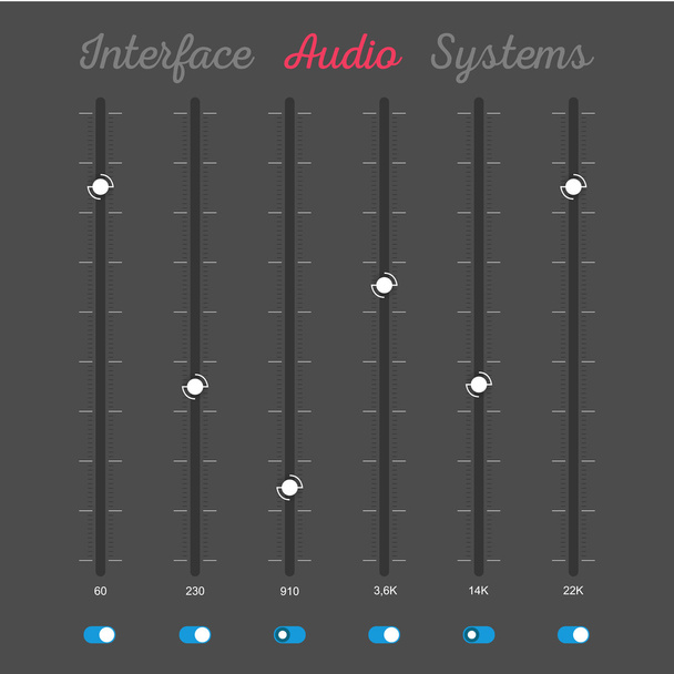Set of Interface Elements of Audio System - Διάνυσμα, εικόνα
