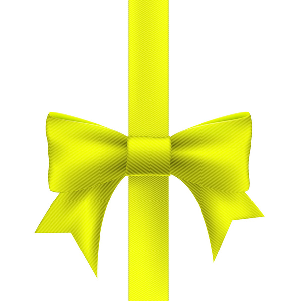 yellow ribbon with a bow - Vector, Imagen