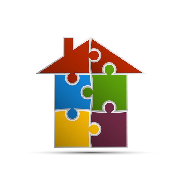 House consisting of pieces of the puzzle - Vector, Imagen