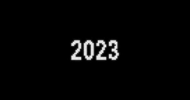2023 - 2024 - новорічна анімація. Сучасна анімація з роздільною здатністю 4K з ефектом глюка на чорному тлі - Кадри, відео