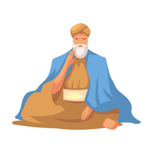 guru nanak jayanti sikh ilustración - Vector, Imagen