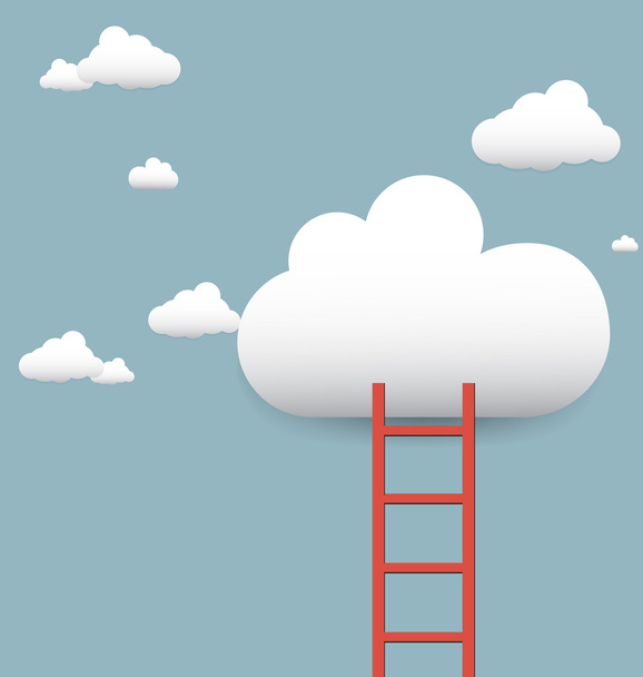 stairs leading to the clouds vector - Vector, Image