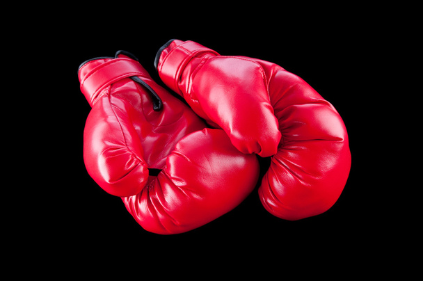 Punainen nyrkkeily käsineet eristetty musta
 - Valokuva, kuva