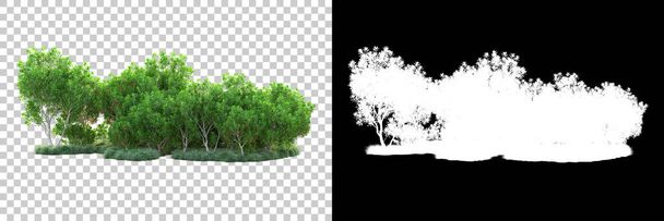 Nature is isolated in the background with a mask. 3d rendering - illustration - Photo, Image