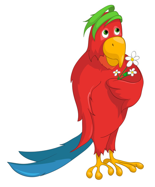 Karikatúra jellegű papagáj - Vektor, kép