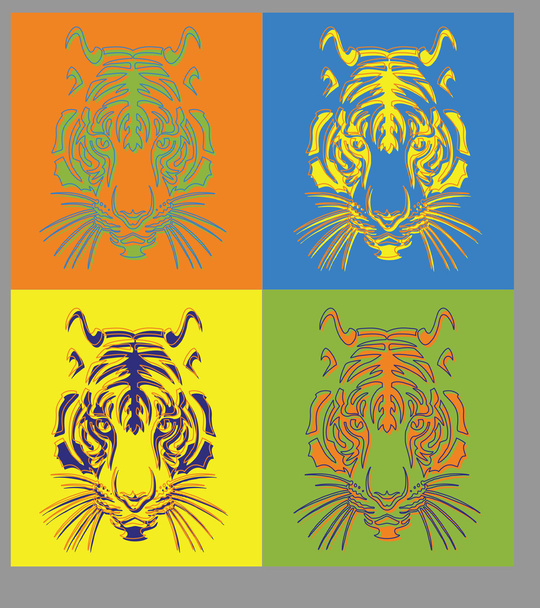 Splats tigre colorata
 - Vettoriali, immagini