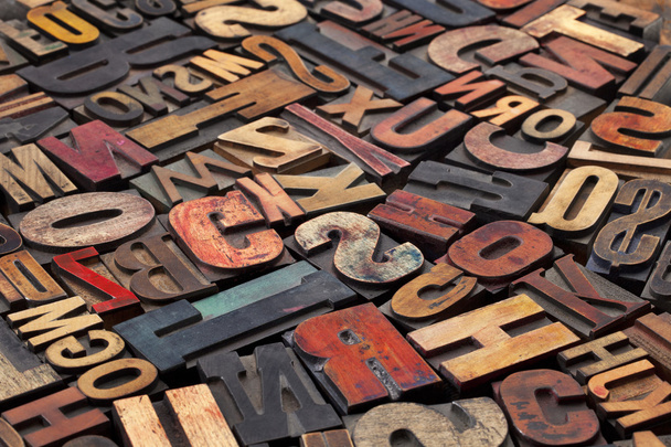 Antique letterpress printing blocks - Foto, Bild