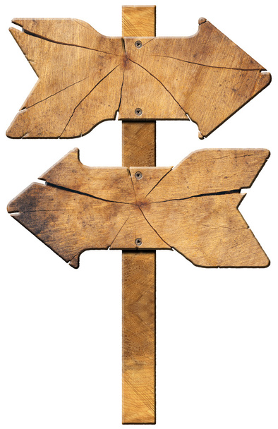 Dřevěné smìrový ukazatel - dvě šipky - Fotografie, Obrázek