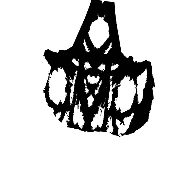 black hand drawn vector illustration, grunge brush strokes isolated on white background - Vector, Image