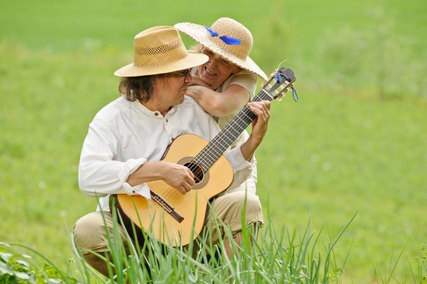 playing guitar outdoors - Photo, Image