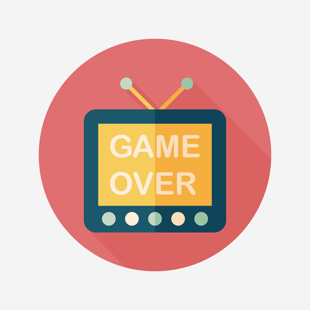TV game flat icon with long shadow,eps10 - Vector, Image