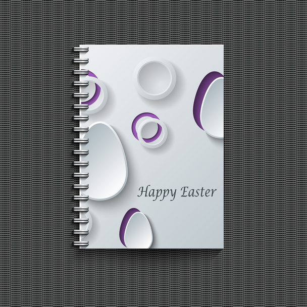 Notepad template with Easter background. - Vektör, Görsel