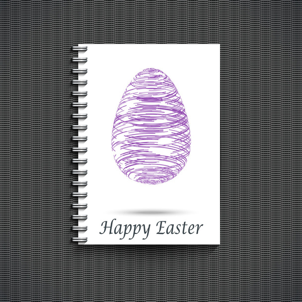 Notepad template with Easter background. - Vetor, Imagem