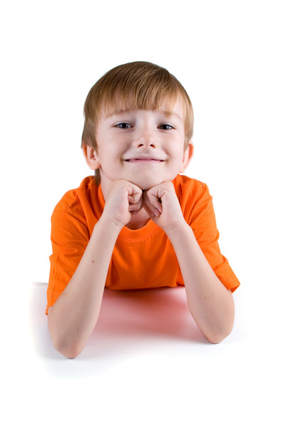 Cheerful pensive boy - Фото, изображение