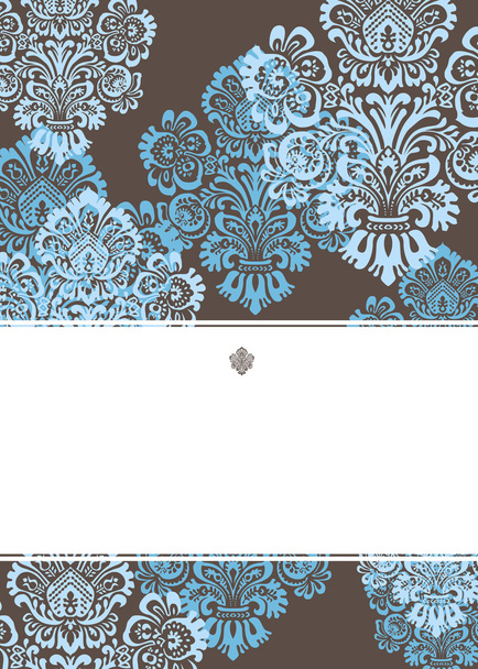 Vector Victorian Ornament Background and White Frame - Vector, Image