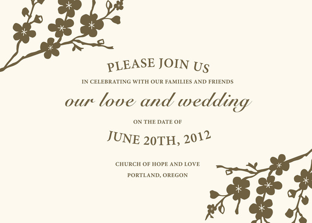 Invitación de boda floral
 - Vector, imagen