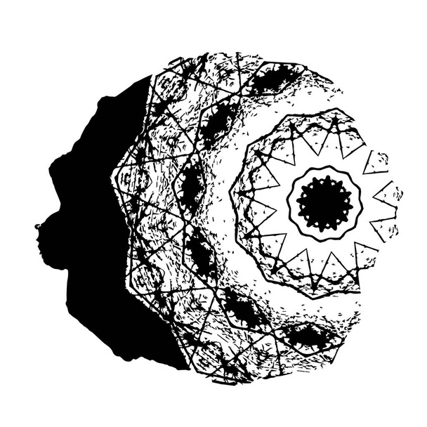 süs dokusu ve sanat tasarımı ile siyah ve beyaz monokrom soyut arkaplan - Vektör, Görsel