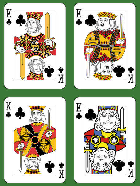 Four Kings of Clubs - Vector, Image