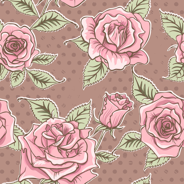  Beautiful Vintage Roses Background. Floral Seamless Pattern - Фото, изображение