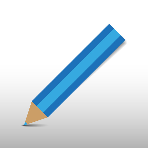 Niebieski ołówek na szarym tle - Wektor, obraz