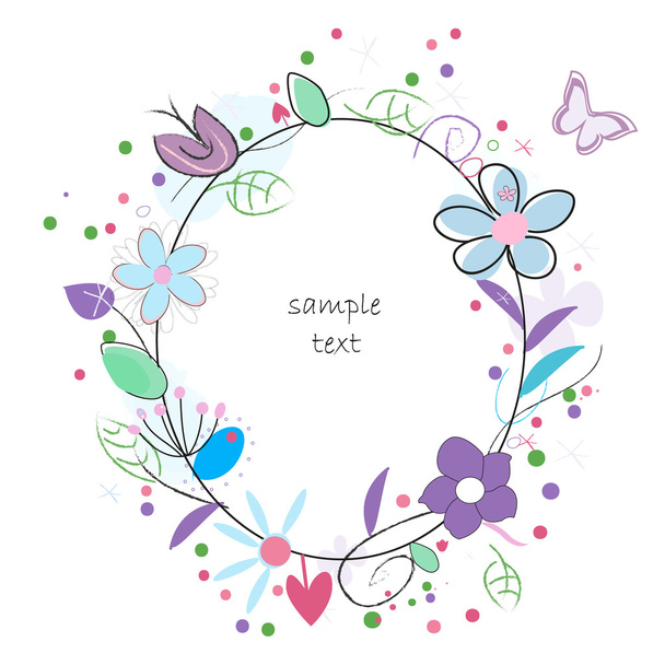 Floral abstract background vector greeting card - Vector, Image