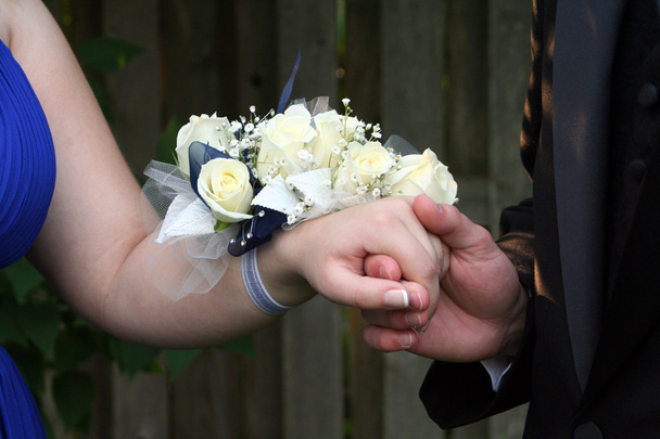 Holding Hand With Wrist Corsage - Photo, Image
