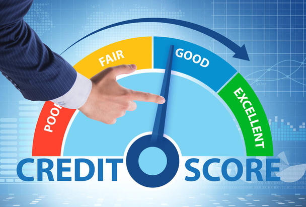 De zakenman in credit score concept - Foto, afbeelding
