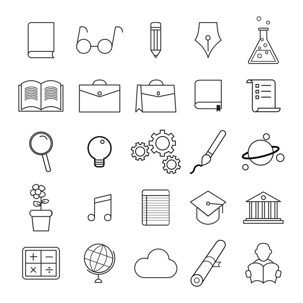 Education icons set - Vector, Image