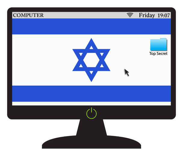 Ισραήλ οθόνη υπολογιστή με κουμπί - Διάνυσμα, εικόνα