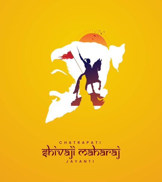 Gelukkige Chhatrapati Shivaji Maharaj Jayanti. Creatieve Chhatrapati Shivaji Maharaj Jayanti Ontwerp voor sociale media advertenties - Vector, afbeelding