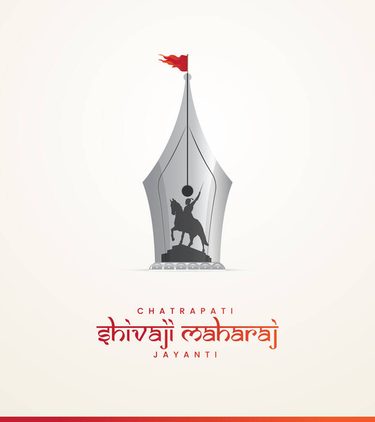 Gelukkige Chhatrapati Shivaji Maharaj Jayanti. Creatieve Chhatrapati Shivaji Maharaj Jayanti Ontwerp voor sociale media advertenties - Vector, afbeelding