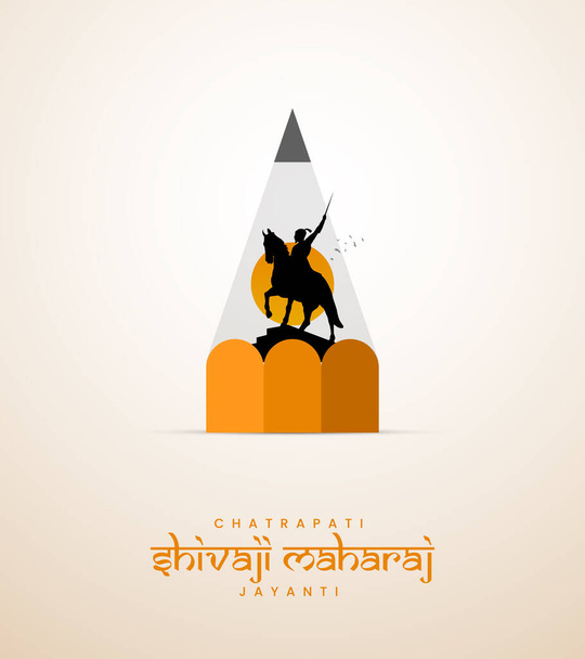 Feliz Chhatrapati Shivaji Maharaj Jayanti. Creative Chhatrapati Shivaji Maharaj Jayanti Design for social media ads - Vector, Imagen