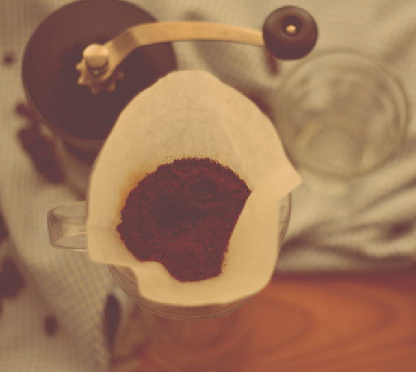 Kahve Ekipmanları, filtre kahve seti - Fotoğraf, Görsel