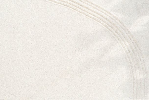 Zen Garden White Sand Background Pattern Texture Line Onda japonesa Abstrato Natureza Spa Equilíbrio Conceito para o bem-estar Espiritualidade Budismo Relaxar wellnes Meditaiton Estilo de vida Japão Pureza Calmo. - Foto, Imagem