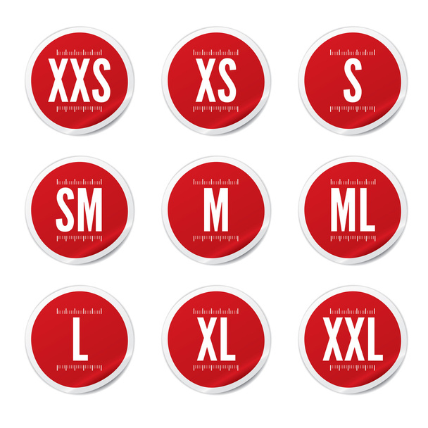 Retail Stickers - maten - Vector, afbeelding