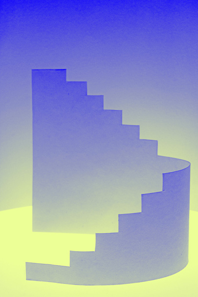 paper composition with stairs side view - Photo, Image