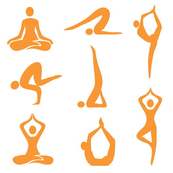 icons _ yoga _ asanas - Vektor, Bild
