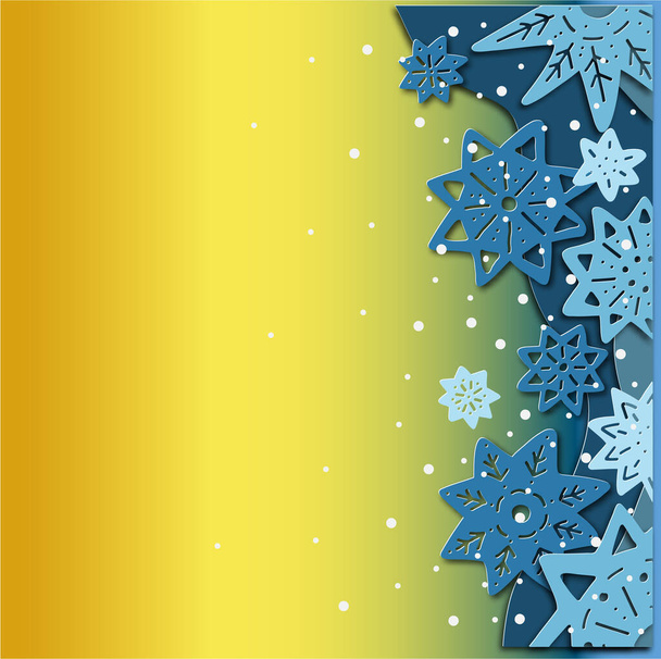 paper art. paper cut illustration winter waves frost patterns - Vecteur, image