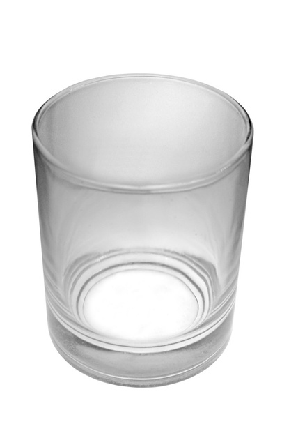 Vidro vazio para água, suco ou leite sobre fundo branco
 - Foto, Imagem