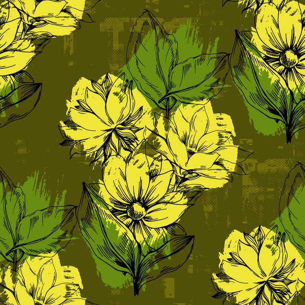 Sunflower seamless pattern. Perfect ornament for fashion fabric or other printable covers. - Vector, Image