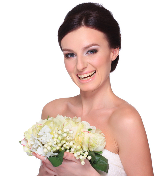 Portrait of a young beautiful bride. - Foto, Imagem