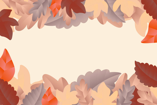 Herfst achtergrond met platte bladeren. Vectorillustratie. - Vector, afbeelding