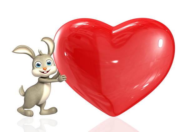 Пасхальный кролик с сердцем
 - Фото, изображение