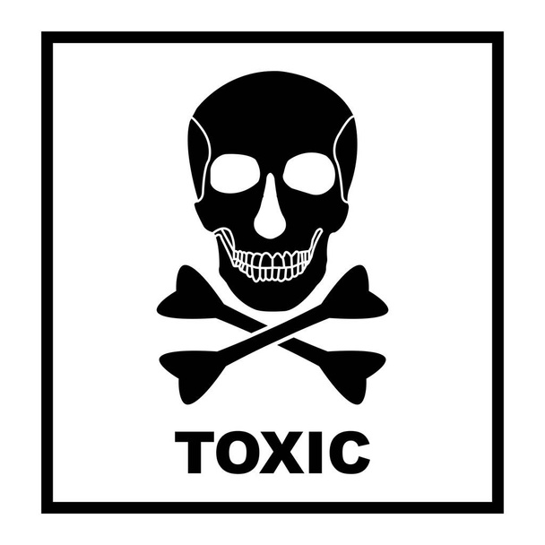 icono de peligro químico, símbolo de advertencia de veneno vector ilustración diseño - Vector, Imagen