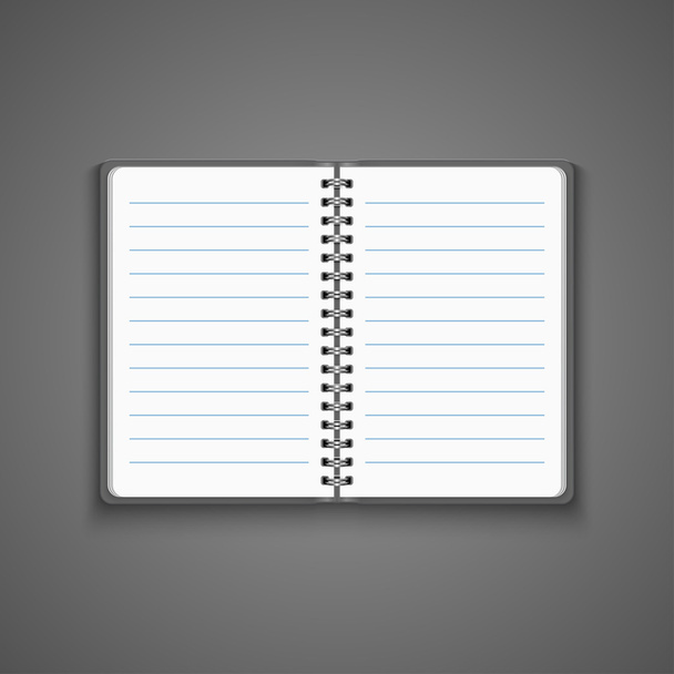 Vector Realista em branco aberto Notebook
 - Vetor, Imagem